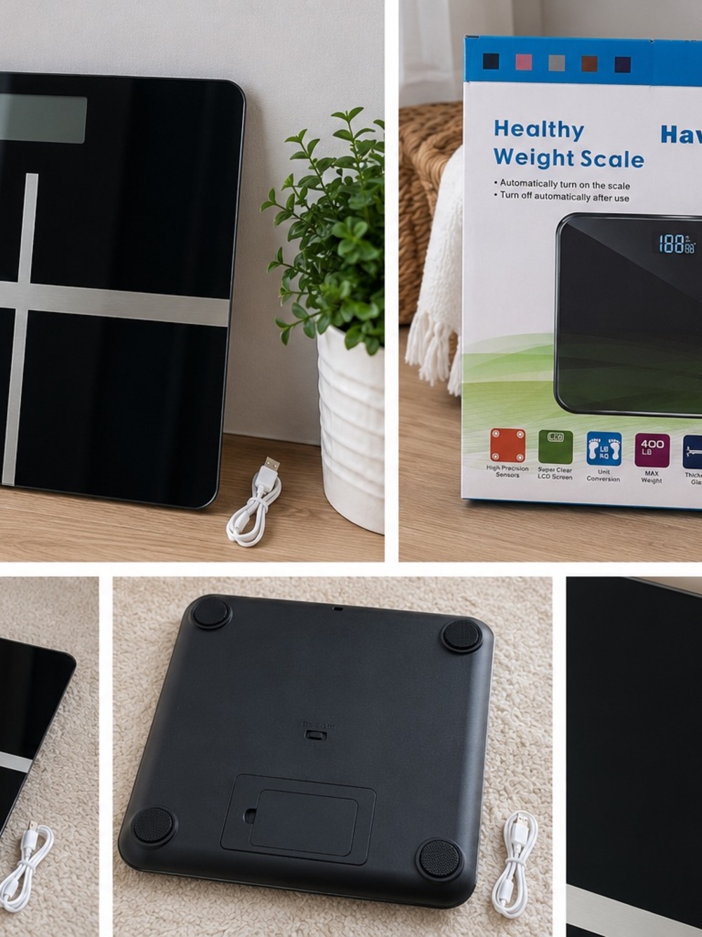 Digital Black Glass Body Scale - Unbranded
